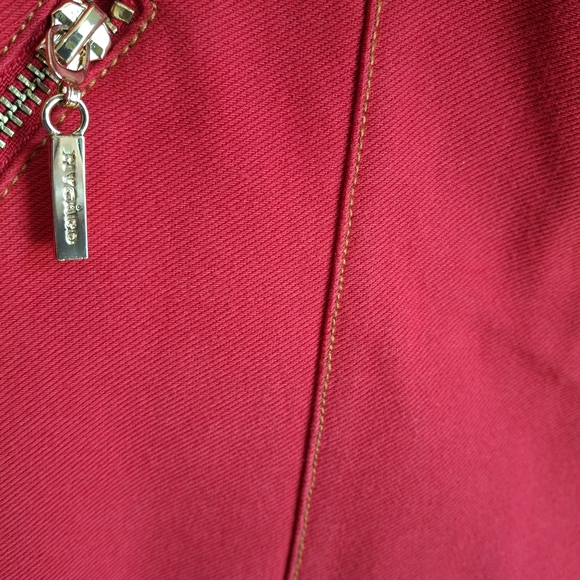 Peter Nygard Red Peplum Mermaid Zipup Pocket Sleeveless Vest Small - Picture 4 of 6